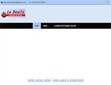 Tablet Screenshot of labonita-restaurant.com